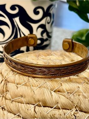 Braided Magnetic Copper Cuff Bracelet - Unisex